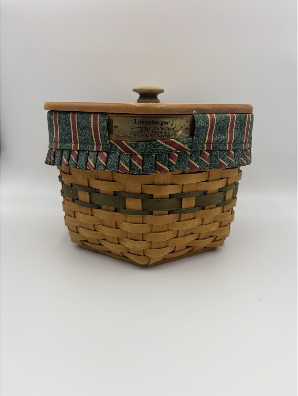 Longaberger 1997 Christmas Collection Snowflake Basket  Lid/Liner/Protector